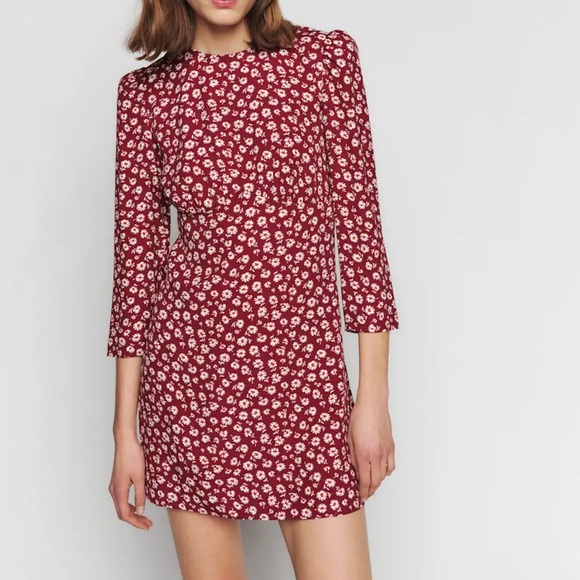 Reformation Dresses & Skirts - Reformation Burgundy Floral Mini Dress